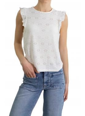 Maglia con volant e ricami Only